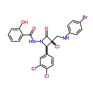 87454-49-7  N-[3-{[(4-bromophenyl)amino]methyl}-3-chloro-2-(3,4-dichlorophenyl)-4-oxoazetidin-1-yl]-2-hydroxybenzamide
