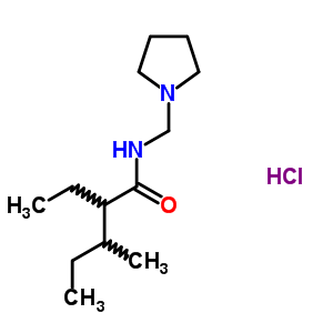 88018-56-8  2-ethyl-3-methyl-N-(pyrrolidin-1-ylmethyl)pentanamide hydrochloride