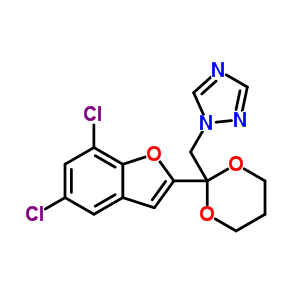 98519-00-7  1-{[2-(5,7-dichloro-1-benzofuran-2-yl)-1,3-dioxan-2-yl]methyl}-1H-1,2,4-triazole