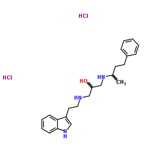 98608-98-1  1-{[2-(1H-indol-3-yl)ethyl]amino}-3-[(1-methyl-3-phenylpropyl)amino]propan-2-ol dihydrochloride