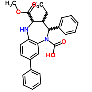 98987-13-4  3-ethyl-4-(methoxycarbonyl)-2,8-diphenyl-2,3,4,5-tetrahydro-1H-1,5-benzodiazepine-1-carboxylic acid