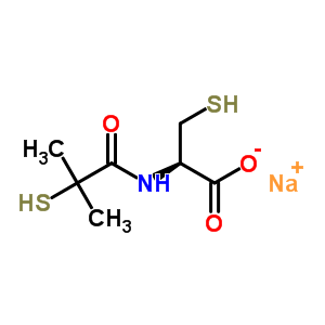 99874-01-8  sodium (2R)-2-[(2-methyl-2-sulfanylpropanoyl)amino]-3-sulfanylpropanoate