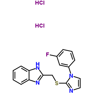 123842-23-9  2-({[1-(3-fluorophenyl)-1H-imidazol-2-yl]sulfanyl}methyl)-1H-benzimidazole dihydrochloride