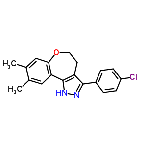 124392-81-0  3-(4-chlorophenyl)-8,9-dimethyl-4,5-dihydro-1H-[1]benzoxepino[5,4-c]pyrazole