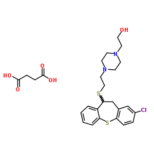 124645-37-0  2-(4-{2-[(2-chloro-10,11-dihydrodibenzo[b,f]thiepin-10-yl)sulfanyl]ethyl}piperazin-1-yl)ethanol butanedioate (salt)