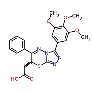 126598-10-5  [6-phenyl-3-(3,4,5-trimethoxyphenyl)-7H-[1,2,4]triazolo[3,4-b][1,3,4]thiadiazin-7-yl]acetic acid