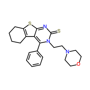 128352-84-1  3-(2-morpholin-4-ylethyl)-4-phenyl-5,6,7,8-tetrahydro[1]benzothieno[2,3-d]pyrimidine-2(3H)-thione
