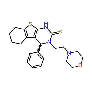 128352-90-9  3-(2-morpholin-4-ylethyl)-4-phenyl-3,4,5,6,7,8-hexahydro[1]benzothieno[2,3-d]pyrimidine-2(1H)-thione