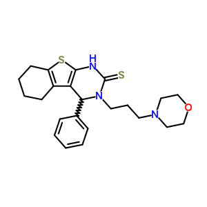 128352-91-0  3-(3-morpholin-4-ylpropyl)-4-phenyl-3,4,5,6,7,8-hexahydro[1]benzothieno[2,3-d]pyrimidine-2(1H)-thione