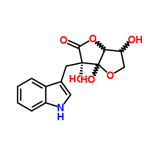 26676-89-1  (3S)-3,3a,6-trihydroxy-3-(1H-indol-3-ylmethyl)tetrahydrofuro[3,2-b]furan-2(3H)-one (non-preferred name)