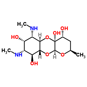 28048-39-7  (2R,4R,4aS,5aR,6S,7S,8R,9S,9aR,10aS)-2-methyl-6,8-bis(methylamino)octahydro-2H-pyrano[2,3-b][1,4]benzodioxine-4,4a,7,9(10aH)-tetrol