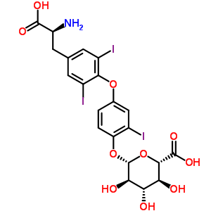 29919-72-0;30329-14-7  (2S,3S,4S,5R,6S)-6-(4-{4-[(2S)-2-amino-2-carboxyethyl]-2,6-diiodophenoxy}-2-iodophenoxy)-3,4,5-trihydroxytetrahydro-2H-pyran-2-carboxylic acid (non-preferred name)