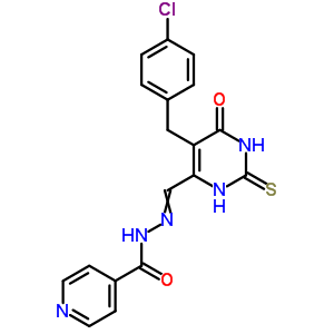 31349-14-1  एन'- {[5- (4-क्लोरोबेंज़िल) -6-ऑक्सो-2-थियोक्सो-1,2,3,6-टेट्राहाइड्रोपाइरीमिडिन-4-वाईएल] मेथिलिडीन}पाइरीडीन-4-कार्बोहाइड्राज़ाइड