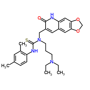 3866-25-9  1-[3-(diethylamino)propyl]-3-(2,4-dimethylphenyl)-1-[(6-oxo-5,6-dihydro[1,3]dioxolo[4,5-g]quinolin-7-yl)methyl]thiourea