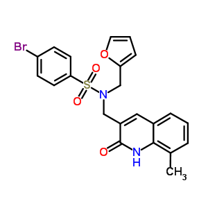 3878-01-1  4-bromo-N-(furan-2-ylmethyl)-N-[(8-methyl-2-oxo-1,2-dihydroquinolin-3-yl)methyl]benzenesulfonamide