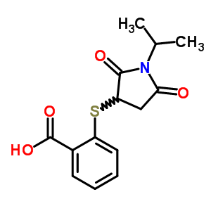 459421-23-9  2-{[1-(1-methylethyl)-2,5-dioxopyrrolidin-3-yl]sulfanyl}benzoic acid