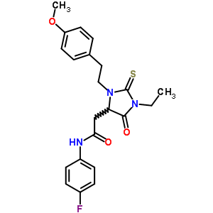 4846-62-2  2-{1-ethyl-3-[2-(4-methoxyphenyl)ethyl]-5-oxo-2-thioxoimidazolidin-4-yl}-N-(4-fluorophenyl)acetamide