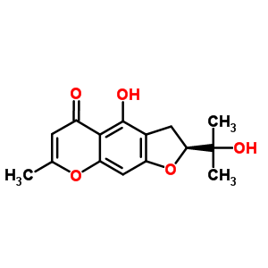 492-52-4  (2S)-4-hydroxy-2-(1-hydroxy-1-methylethyl)-7-methyl-2,3-dihydro-5H-furo[3,2-g]chromen-5-one