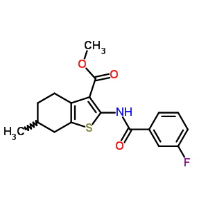 5537-95-1  methyl 2-{[(3-fluorophenyl)carbonyl]amino}-6-methyl-4,5,6,7-tetrahydro-1-benzothiophene-3-carboxylate