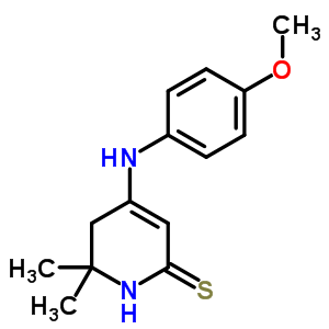 58913-50-1  4-[(4-methoxyphenyl)amino]-6,6-dimethyl-5,6-dihydropyridine-2(1H)-thione