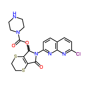 59878-27-2  6-(7-chloro-1,8-naphthyridin-2-yl)-7-oxo-2,3,6,7-tetrahydro-5H-[1,4]dithiino[2,3-c]pyrrol-5-yl piperazine-1-carboxylate