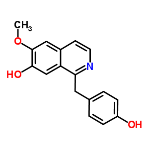 64069-53-0  1-(4-hydroxybenzyl)-6-methoxyisoquinolin-7-ol