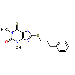 6493-02-3  1,3-dimethyl-8-[(3-phenylpropyl)sulfanyl]-6-thioxo-1,3,6,7-tetrahydro-2H-purin-2-one