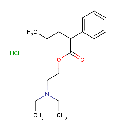 132-45-6  2-diethylaminoethyl 2-phenylvalerate hydrochloride