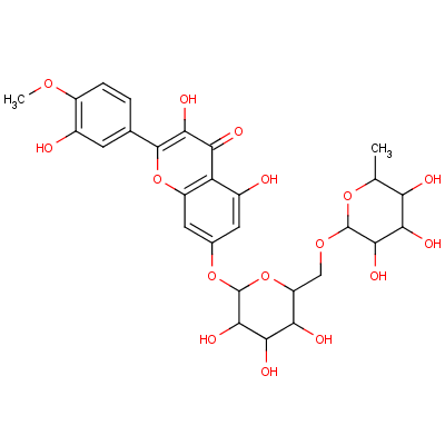 14265-53-3  7-[[6-O-(6-deoxy-α-L-mannopyranosyl)-β-D-glucopyranosyl]oxy]-3,5-dihydroxy-2-(3-hydroxy-4-methoxyphenyl)-4H-benzopyran-4-one