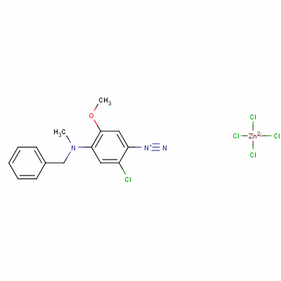 15928-94-6  4-[benzyl(methyl)amino]-2-chloro-5-methoxybenzenediazonium tetrachlorozincate (2:1)