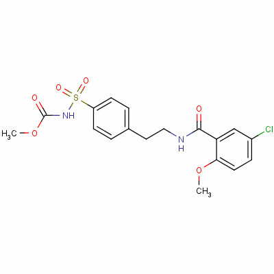 21165-77-5  methyl N-[4-[2-(5-chloro-2-methoxybenzamido)ethyl]benzenesulphonyl]carbamate