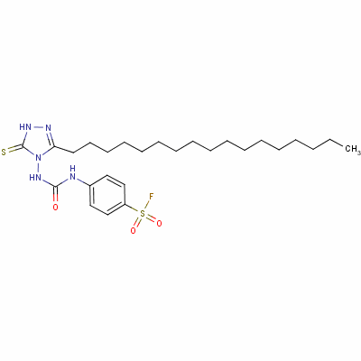 23455-88-1  m-[[[(3-heptadecyl-1,5-dihydro-5-thioxo-4H-1,2,4-triazol-4-yl)amino]carbonyl]amino]benzenesulphonyl fluoride