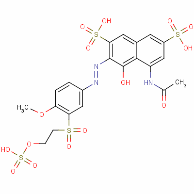 23622-54-0  5-(acetylamino)-4-hydroxy-3-[[4-methoxy-3-[[2-(sulphooxy)ethyl]sulphonyl]phenyl]azo]naphthalene-2,7-disulphonic acid