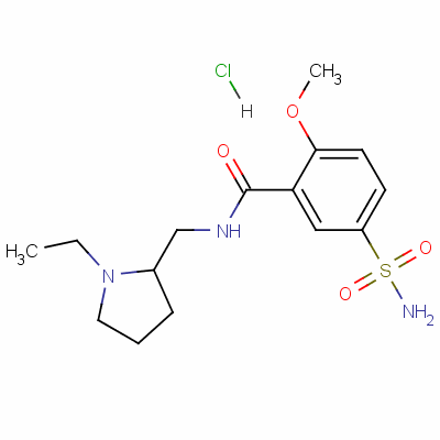 23694-14-6  5-(aminosulphonyl)-N-[(1-ethyl-2-pyrrolidinyl)methyl]-2-methoxybenzamide monohydrochloride