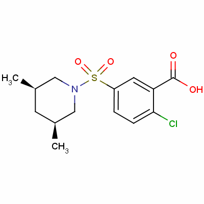 24358-29-0  2-chloro-5-(3,5-dimethylpiperidinosulphonyl)benzoic acid