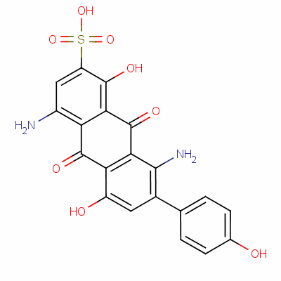 26869-99-8  4,8-diamino-9,10-dihydro-1,5-dihydroxy-7-(4-hydroxyphenyl)-9,10-dioxoanthracene-2-sulphonic acid