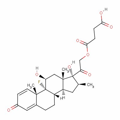 27297-42-3  9-fluoro-11β,17,21-trihydroxy-16β-methylpregna-1,4-diene-3,20-dione 21-(hydrogen succinate)