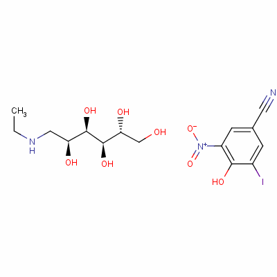 27917-82-4  1-deoxy-1-(ethylamino)-D-glucitol, compound with 4-hydroxy-3-iodo-5-nitrobenzonitrile (1:1)