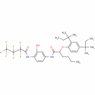 2923-93-5  2-[2,4-bis(1,1-dimethylpropyl)phenoxy]-N-[4-[(2,2,3,3,4,4,4-heptafluoro-1-oxobutyl)amino]-3-hydroxyphenyl]hexanamide