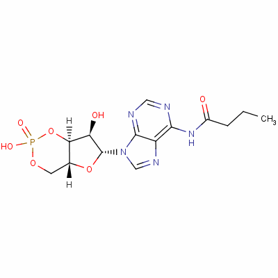 33116-16-4  Adenosine, N-(1-oxobutyl)-, cyclic 3',5'-(hydrogen phosphate), sodium salt