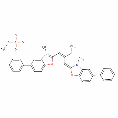 33718-79-5  methyl 3-methyl-2-[2-[(3-methyl-5-phenyl-3H-benzoxazol-2-ylidene)methyl]but-1-enyl]-5-phenylbenzoxazolium sulphate