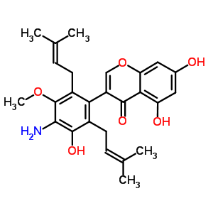 132923-36-5  3-[4-amino-3-hydroxy-5-methoxy-2,6-bis(3-methylbut-2-en-1-yl)phenyl]-5,7-dihydroxy-4H-chromen-4-one