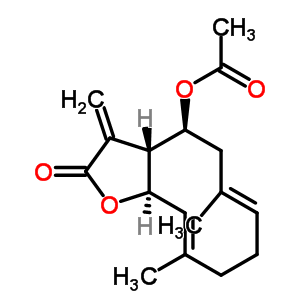 24164-12-3  (3aR,4S,6E,10E,11aR)-6,10-dimethyl-3-methylidene-2-oxo-2,3,3a,4,5,8,9,11a-octahydrocyclodeca[b]furan-4-yl acetate