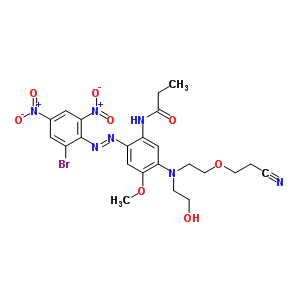 71701-29-6  N-(2-[(E)-(2-bromo-4,6-dinitrophenyl)diazenyl]-5-{[2-(2-cyanoethoxy)ethyl](2-hydroxyethyl)amino}-4-methoxyphenyl)propanamide