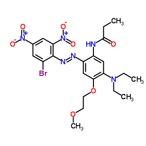 71889-11-7  एन- {2- [(ई) - (2-ब्रोमो-4,6-डाइनिट्रोफेनिल) डायजेनिल] -5- (डायथाइलैमिनो) -4- (2-मेथॉक्सीएथॉक्सी) फिनाइल}प्रोपेनामाइड