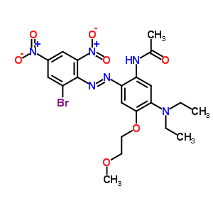 71889-12-8  N-{2-[(E)-(2-bromo-4,6-dinitrophenyl)diazenyl]-5-(diethylamino)-4-(2-methoxyethoxy)phenyl}acetamide