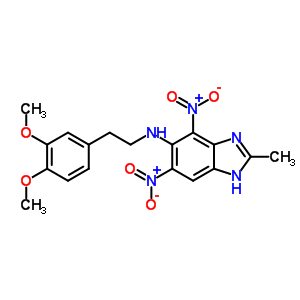 72766-27-9  N-[2-(3,4-dimethoxyphenyl)ethyl]-2-methyl-4,6-dinitro-1H-benzimidazol-5-amine
