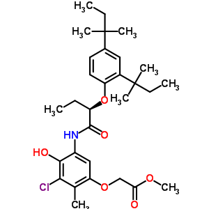 72828-81-0  methyl [5-({(2R)-2-[2,4-bis(1,1-dimethylpropyl)phenoxy]butanoyl}amino)-3-chloro-4-hydroxy-2-methylphenoxy]acetate