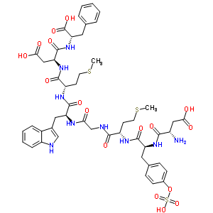 80980-81-0  L-alpha-aspartyl-O-sulfo-L-tyrosyl-L-methionylglycyl-L-tryptophyl-L-methionyl-L-alpha-aspartyl-L-phenylalanine