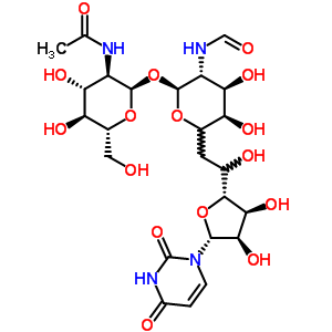 82196-90-5  N-[(2R,3R,4R,5S,6R)-2-[(2S,3R,4R,5R)-6-[2-[(2R,3S,4R,5R)-5-(2,4-dioxopyrimidin-1-yl)-3,4-dihydroxy-tetrahydrofuran-2-yl]-2-hydroxy-ethyl]-3-formamido-4,5-dihydroxy-tetrahydropyran-2-yl]oxy-4,5-dihydroxy-6-(hydroxymethyl)tetrahydropyran-3-yl]acetamide